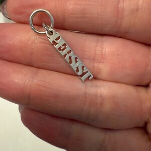 Silver 'PERSIST' Charm Pendant